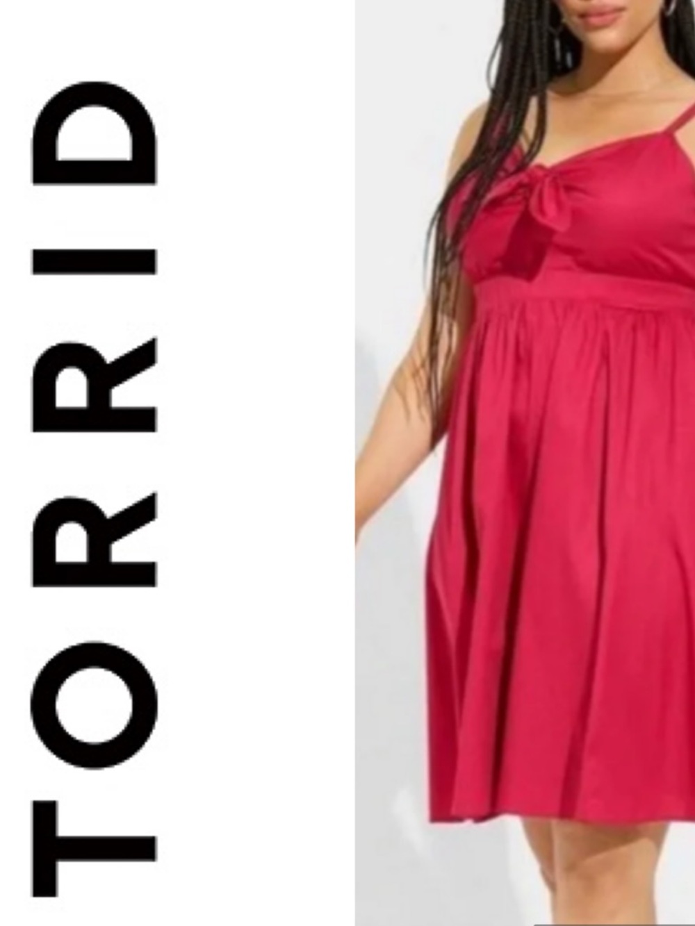 TORRID Mini Poplin Tie-Front Skater Dress Berry Size 0/L